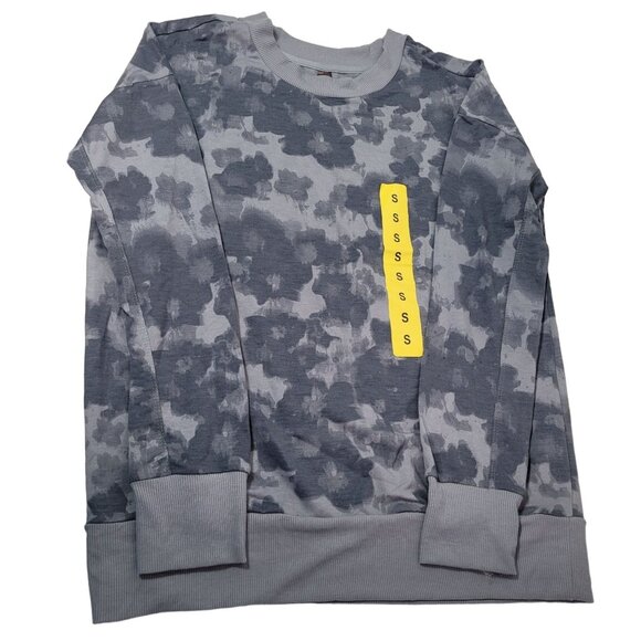 Mondetta Women Camouflage Print Crewneck Long Sleeve Sweatshirt Gray Size Small - Picture 3 of 11
